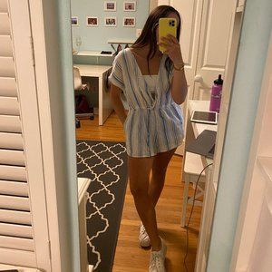 Urban Outfitters Blue & White Romper